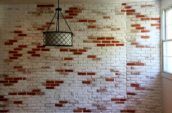 red and white painted brick wall