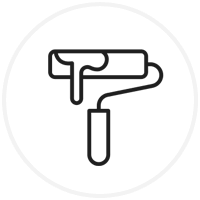 black paint roller icon